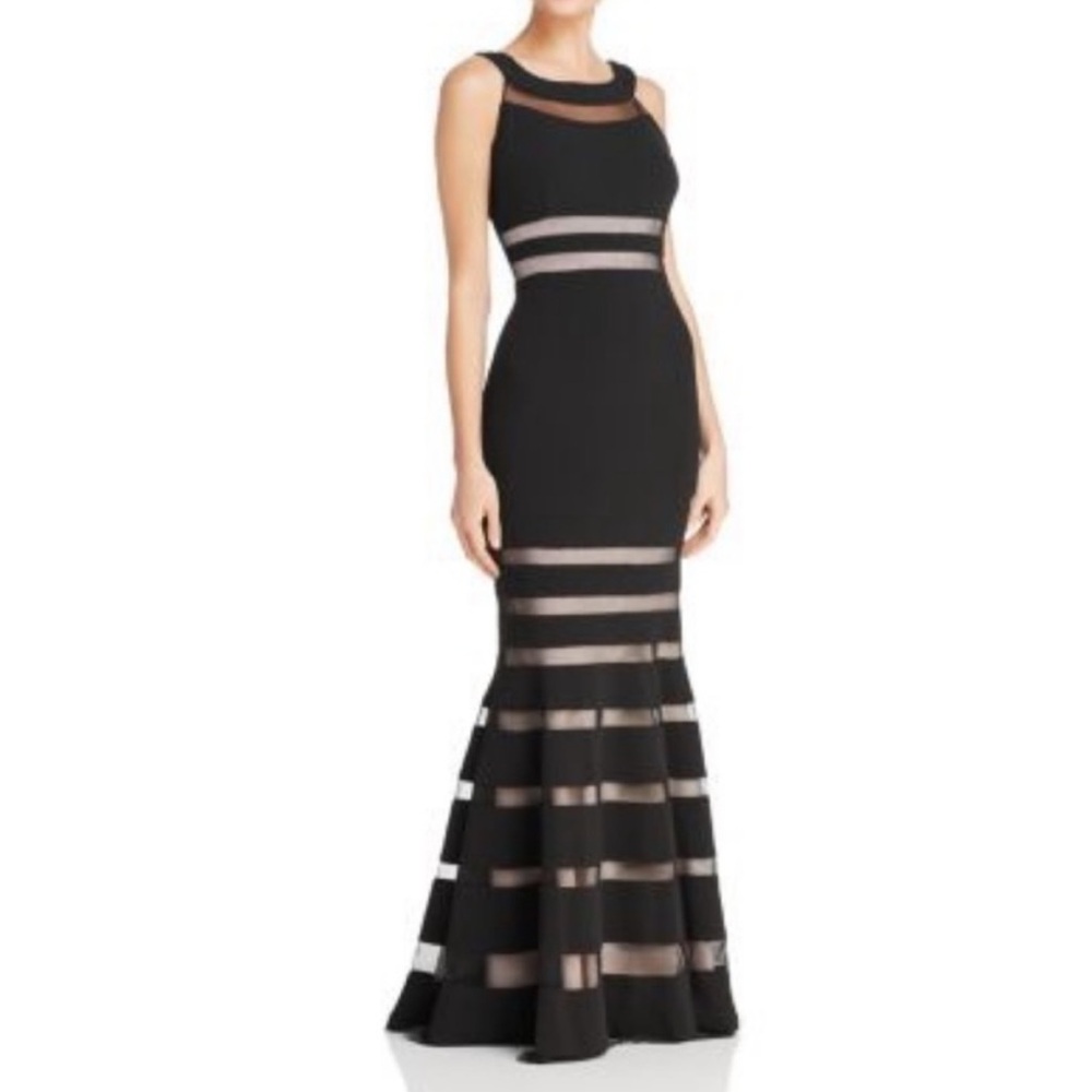 🖤 JS Collections Illusion Stripe Mermaid Gown🖤 VEUC•$224